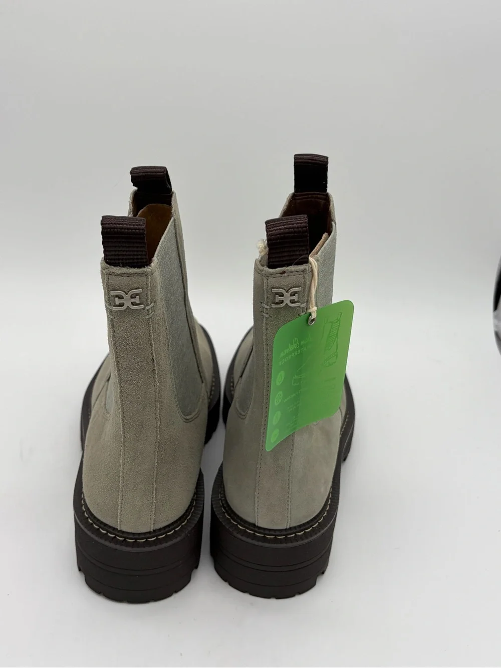 Sam Edelman Suede Chelsea Lug Boots - Taupe Gray